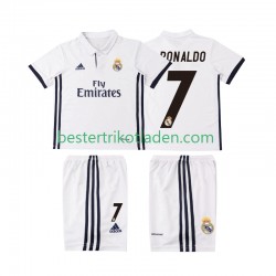 Fußballtrikot Real Madrid Cristiano Ronaldo 7 2016 2017 Retro Heim Trikot Home Kurzarm für Kinder
