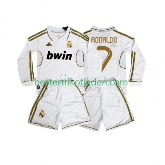 Fußballtrikot Real Madrid Cristiano Ronaldo 7 2012 Retro Heim Trikot Home 2011 Langarm für Kinder