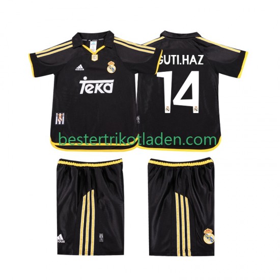 Fußballtrikot Real Madrid GUTI.HAZ 14 2001 Retro Auswärts Trikot Away 1999 Kurzarm für Kinder