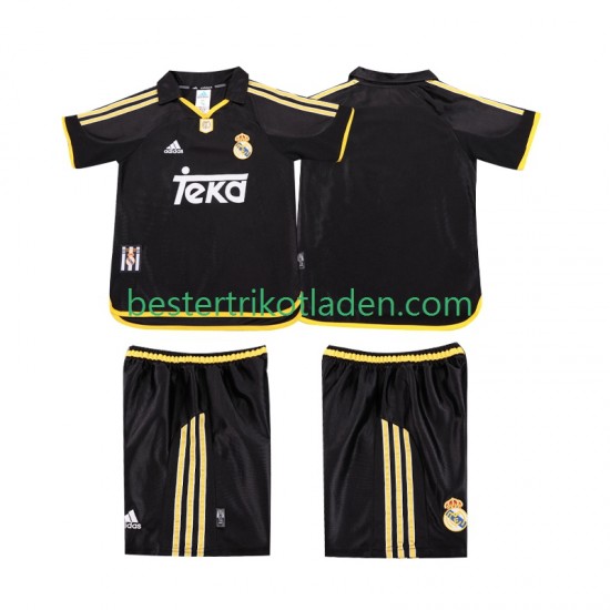 Fußballtrikot Real Madrid 2001 Retro Auswärts Trikot Away 1999 Kurzarm für Kinder