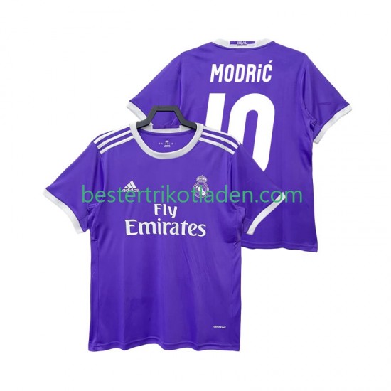 Fußballtrikot Real Madrid Modrić LUCA 10 2016 2017 Retro Auswärts Trikot Away Kurzarm für Herren
