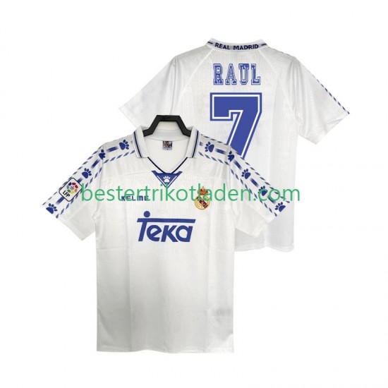 Fußballtrikot Real Madrid RAUL 7 1996 1997 Retro Heim Trikot Home Kurzarm für Herren