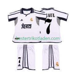 Fußballtrikot Real Madrid RAUL 7 2001 2002 Retro Heim Trikot Home Kurzarm für Kinder