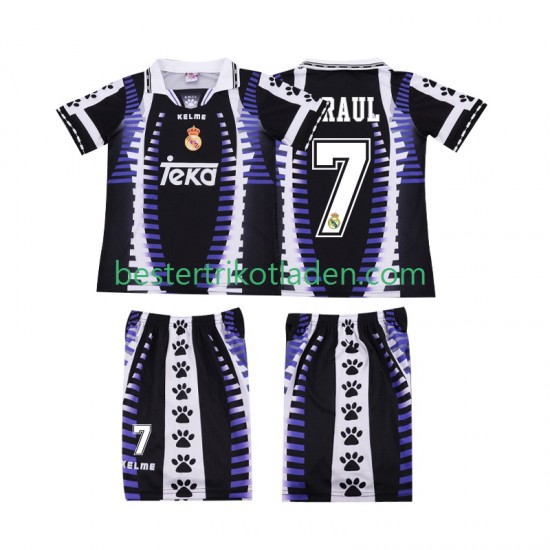 Fußballtrikot Real Madrid RAUL 7 1997 1998 Retro Ausweich Trikot 3rd Kurzarm für Kinder