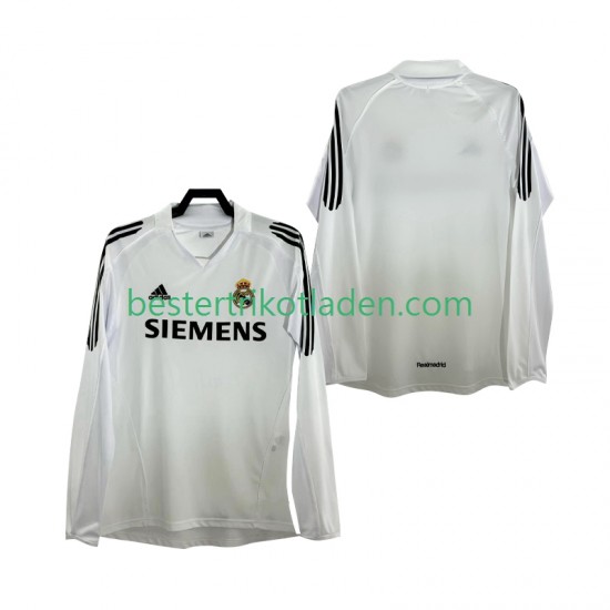 Fußballtrikot Real Madrid 2005 Retro Heim Trikot Home 2006 Langarm für Herren