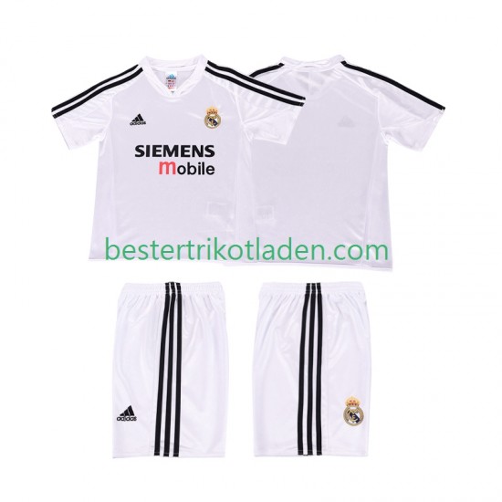 Fußballtrikot Real Madrid 20025 Retro Heim Trikot Home 2004 Kurzarm für Kinder