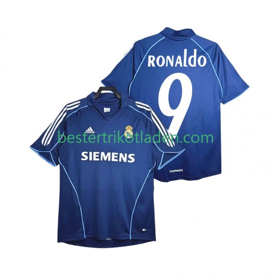 Fußballtrikot Real Madrid Ronaldo 9 2005 Retro Auswärts Trikot Away 2006 Kurzarm für Herren