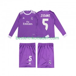 Fußballtrikot Real Madrid ZIDANE 5 2016 Retro Auswärts Trikot Away Langarm für Kinder