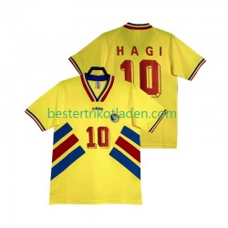 Fußballtrikot Rumänien Hagi 10 Retro Heim Trikot Home 1994 Kurzarm für Herren
