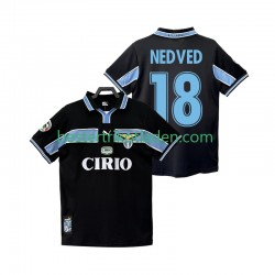 Fußballtrikot Lazio Rom NEDVED 18 1998 Retro Auswärts Trikot Away 1999 Kurzarm für Herren