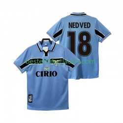 Fußballtrikot Lazio Rom NEDVED 18 1998 Retro Heim Trikot Home 1999 Kurzarm für Herren