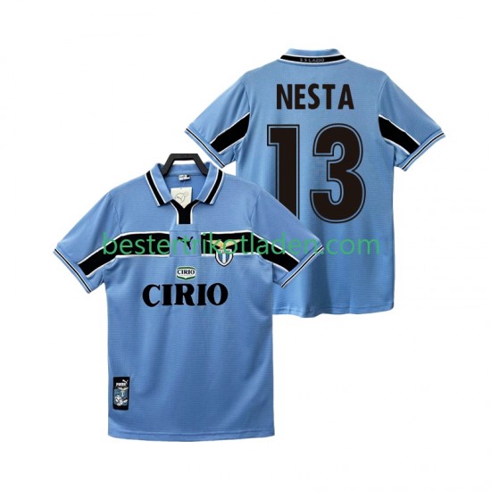 Fußballtrikot Lazio Rom NESTA 13 1998 Retro Heim Trikot Home 1999 Kurzarm für Herren
