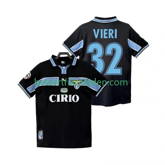 Fußballtrikot Lazio Rom VIERI 32 1998 Retro Auswärts Trikot Away 1999 Kurzarm für Herren