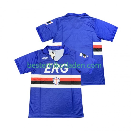 Fußballtrikot Sampdoria 1990 1991 Retro Heim Trikot Home Kurzarm für Herren
