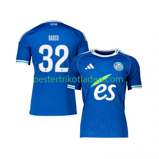 Fußballtrikot Strasbourg Valentin Barco 32 Heim Trikot Home 2025-2026 Kurzarm für Herren