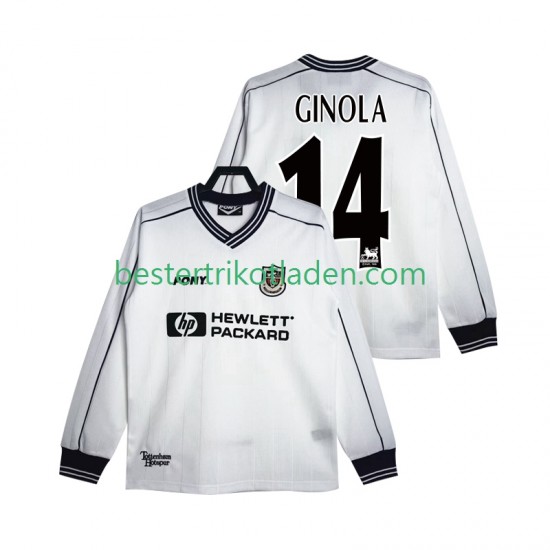 Fußballtrikot Tottenham Hotspur GINOLA 14 1997 Retro Heim Trikot Home 1999 Langarm für Herren