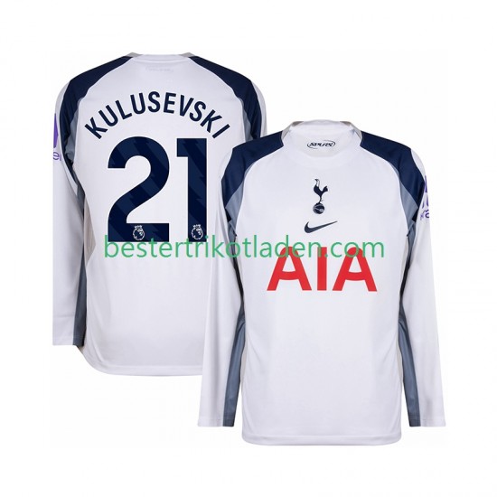 Fußballtrikot Tottenham Hotspur Kulusevski 21 Heim Trikot Home 2025-2026 Langarm für Herren