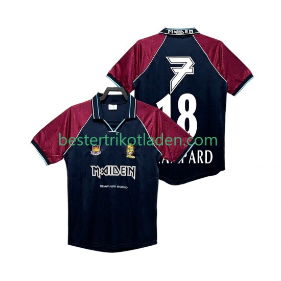 Fußballtrikot West Ham United LAMPARD 18 Iron Maiden Retro Heim Trikot Home 1999 Kurzarm für Herren