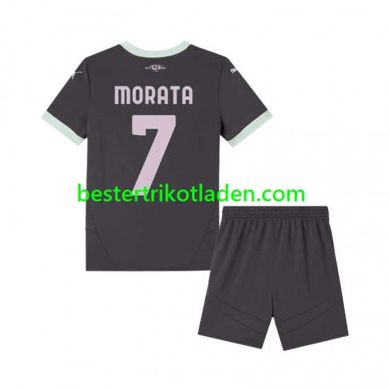 Fußballtrikot AC Mailand Morata 7 Ausweich Trikot 3rd 2024-2025 Kurzarm für Kinder