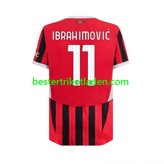 Fußballtrikot AC Mailand Ibrahimović 11 Heim Trikot Home 2024-2025 Kurzarm für Herren