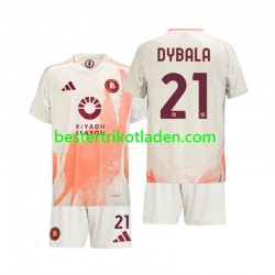 Fußballtrikot AS Rom Paulo Dybala 21 Auswärts Trikot Away 2024-2025 Kurzarm für Kinder
