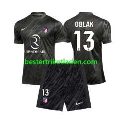 Fußballtrikot Atlético Madrid Jan Oblak 13 Torwart Heim Trikot Home 2024-2025 Kurzarm für Kinder