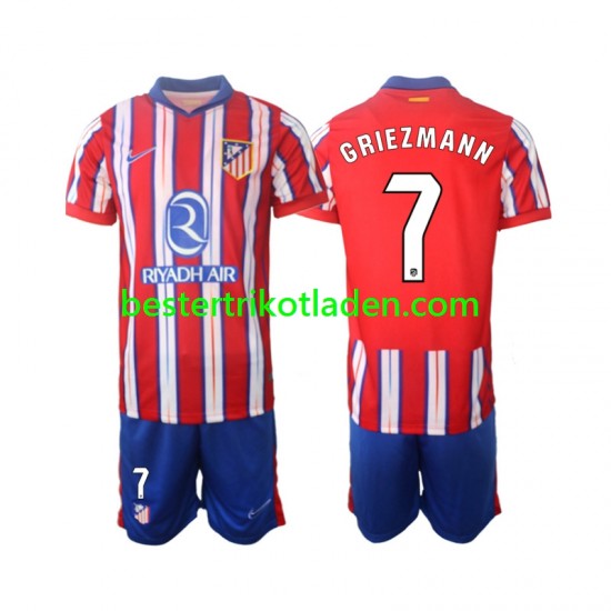 Fußballtrikot Atlético Madrid Griezmann 7 Heim Trikot Home 2024-2025 Kurzarm für Kinder
