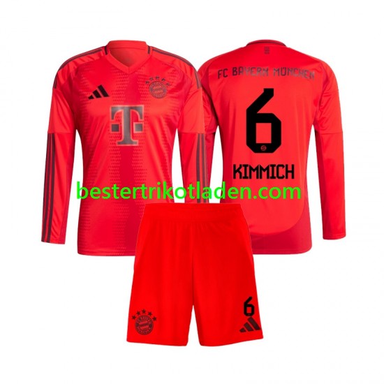 Fußballtrikot FC Bayern München Joshua Kimmich 6 Heim Trikot Home 2024-2025 Langarm für Kinder