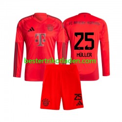 Fußballtrikot FC Bayern München Thomas Muller 25 Heim Trikot Home 2024-2025 Langarm für Kinder