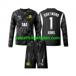 Fußballtrikot Borussia Dortmund Gregor Kobel 1 Torwart Viertes trikot 2024-2025 Langarm für Kinder