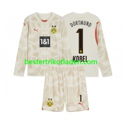 Fußballtrikot Borussia Dortmund Gregor Kobel 1 Torwart Heim Trikot Home 2024-2025 Langarm für Kinder