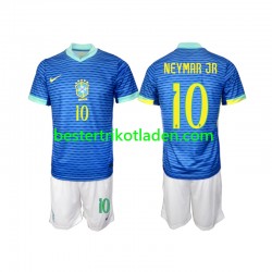 Fußballtrikot Brasilien Neymar JR 10 Auswärts Trikot Away 2024 Kurzarm für Kinder