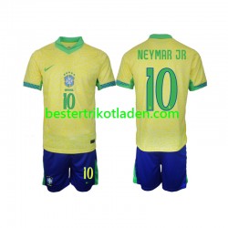 Fußballtrikot Brasilien Neymar JR 10 Heim Trikot Home 2024 Kurzarm für Kinder