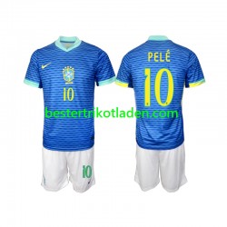 Fußballtrikot Brasilien PELE 10 Auswärts Trikot Away 2024 Kurzarm für Kinder