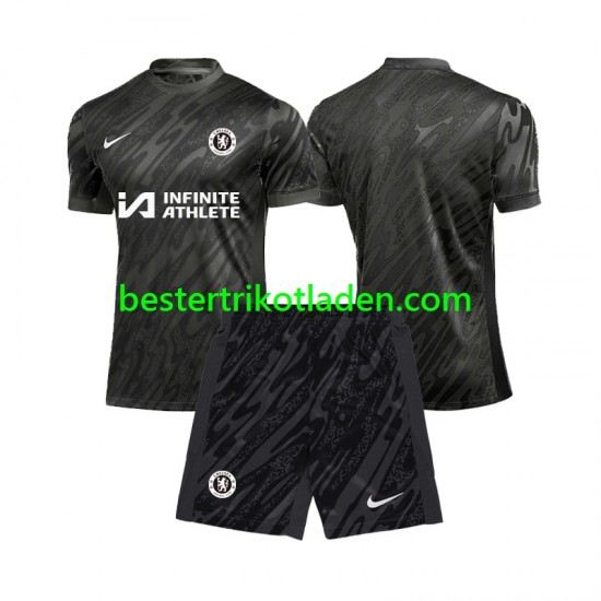 Fußballtrikot Chelsea Torwart Auswärts Trikot Away 2024-2025 Kurzarm für Kinder