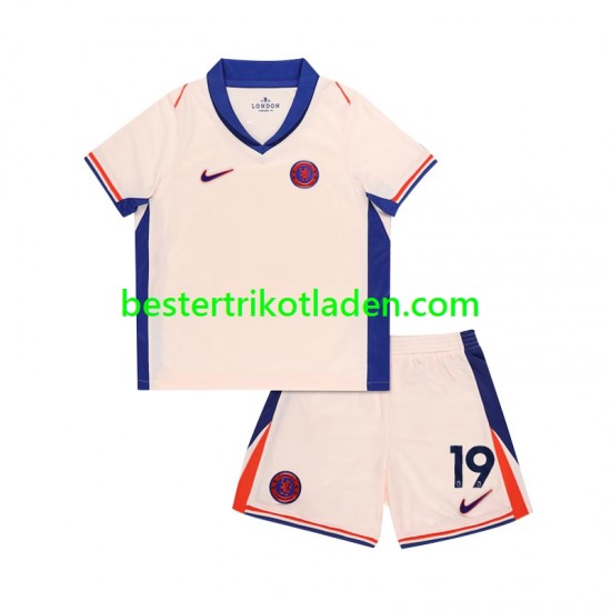 Fußballtrikot Chelsea Jadon Sancho 19 Auswärts Trikot Away 2024-2025 Kurzarm für Kinder