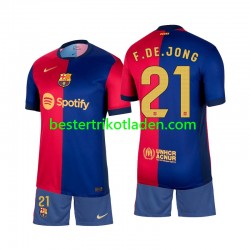 Fußballtrikot FC Barcelona Frenkie de Jong 21 Heim Trikot Home 2024-2025 Kurzarm für Kinder
