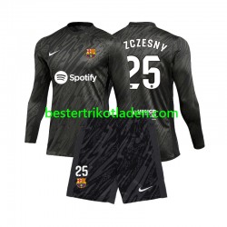 Fußballtrikot FC Barcelona Wojciech Szczesny 25 Torwart Auswärts Trikot Away 2024-2025 Langarm für Kinder