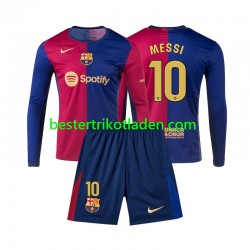 Fußballtrikot FC Barcelona Lionel Messi 10 Heim Trikot Home 2024-2025 Langarm für Kinder