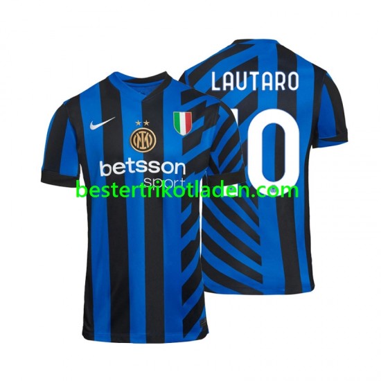 Fußballtrikot Inter Mailand Lautaro 10 Heim Trikot Home 2024-2025 Kurzarm für Herren