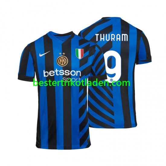 Fußballtrikot Inter Mailand Marcus Thuram 9 Heim Trikot Home 2024-2025 Kurzarm für Herren