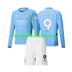Fußballtrikot Manchester City Erling Haaland 9 Heim Trikot Home 2024-2025 Langarm für Kinder