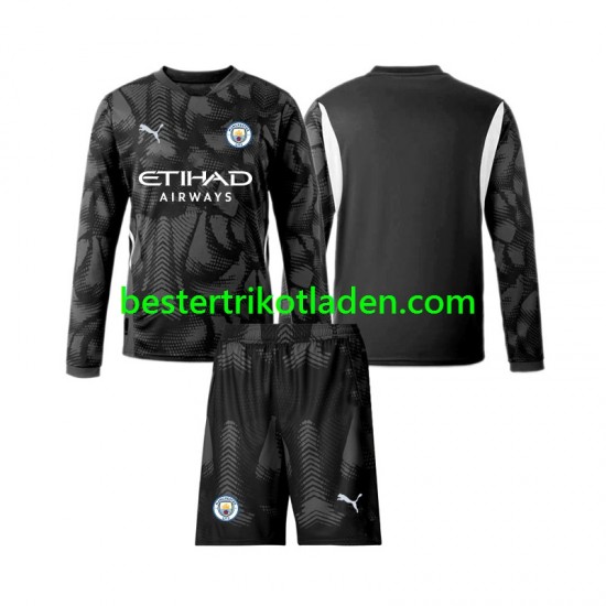 Fußballtrikot Manchester City Torwart Viertes trikot 2024-2025 Langarm für Kinder