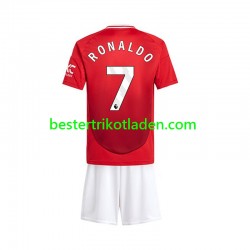 Fußballtrikot Manchester United Cristiano Ronaldo 7 Heim Trikot Home 2024-2025 Kurzarm für Kinder