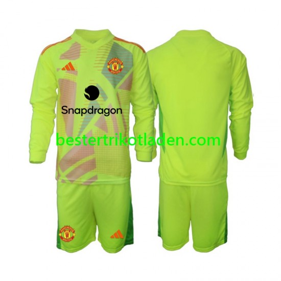 Fußballtrikot Manchester United Torwart Auswärts Trikot Away 2024-2025 Langarm für Kinder