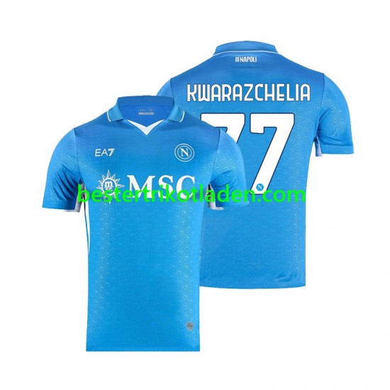 Fußballtrikot SSC Neapel Khvicha Kvaratskhelia 77 Heim Trikot Home 2024-2025 Kurzarm für Herren