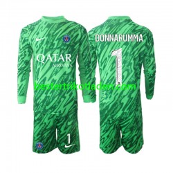 Fußballtrikot Paris Saint-Germain Gianluigi Donnarumma 1 Torwart Auswärts Trikot Away 2024-2025 Langarm für Kinder