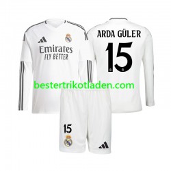 Fußballtrikot Real Madrid Arda Guler 15 Heim Trikot Home 2024-2025 Langarm für Kinder