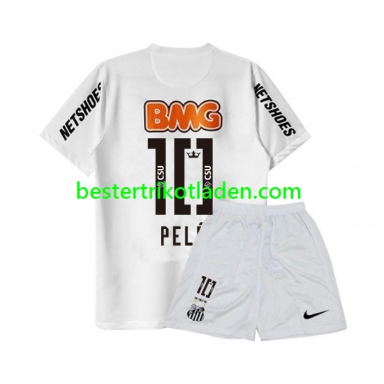 Fußballtrikot Santos PELE 10 -2012 Retro Heim Trikot Home 2011 Kurzarm für Kinder