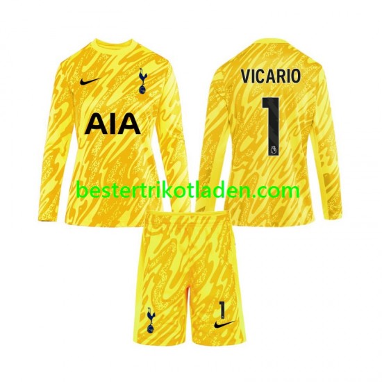Fußballtrikot Tottenham Hotspur Vicario 1 Torwart Heim Trikot Home 2024-2025 Langarm für Kinder